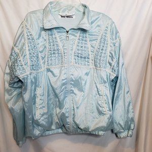 Vintage Wind Breaker Great Cavalier By St Paul Pastel Pale Blue Textured Womens